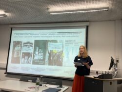Professor Majella Kilkey delivering keynote